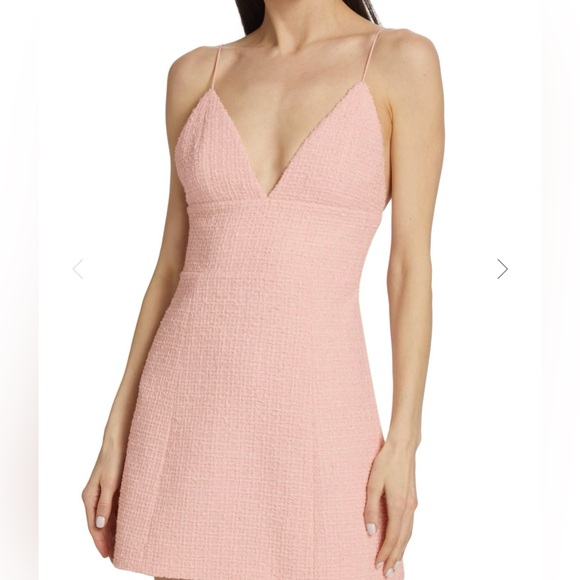 Brand New Never Worn - Alice and Olivia Carli Tweed Mini Dress - Pink - Size 0 - Picture 1 of 11